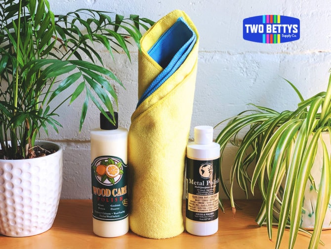 Two Bettys Supply Co Finishing Touches Economy DIY green cleaning kit