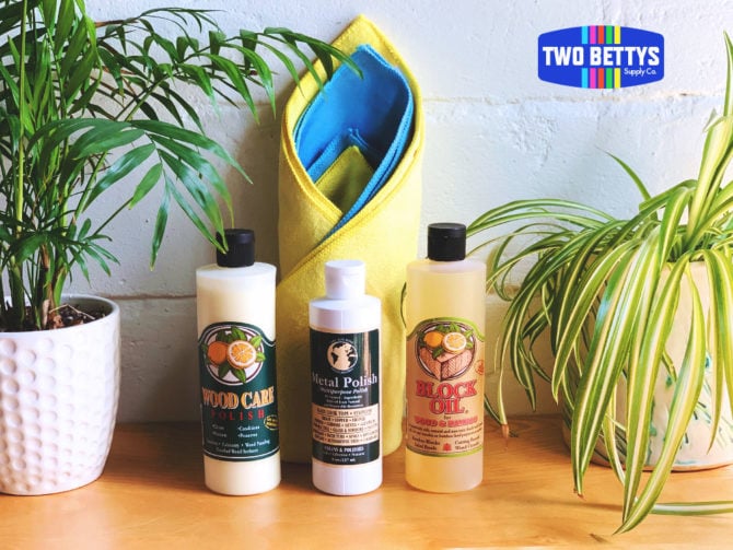 Two Bettys Supply Co Finishing Touches Ultimate DIY green cleaning kit